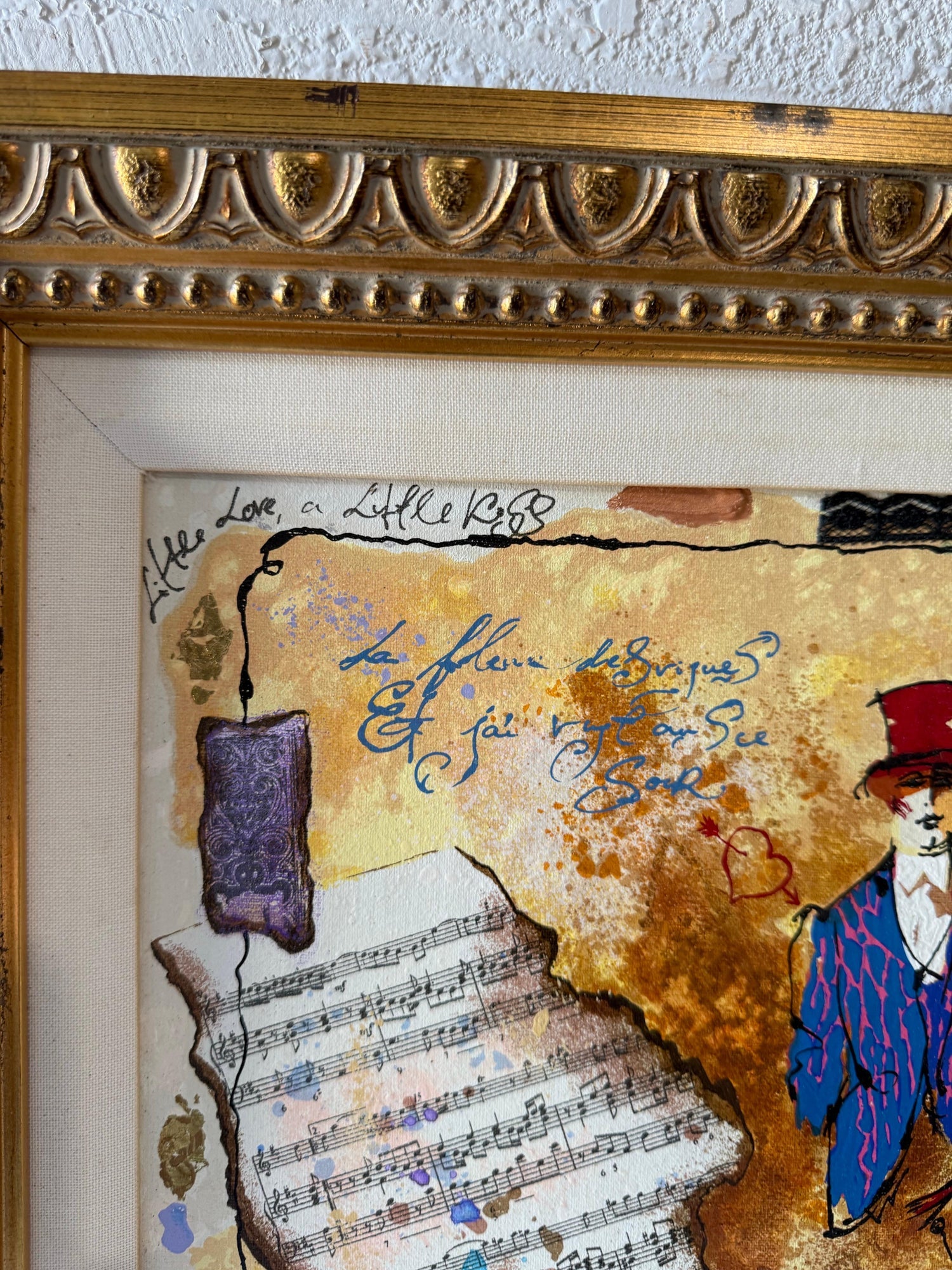Silkscreen on Canvas Musical Belle Epoque Composition Alexander & Wissotzky