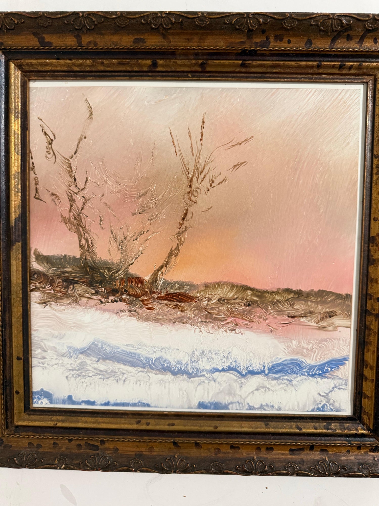 Abstract Impressionist Sunset in December Oil Painting Reginald Pollack