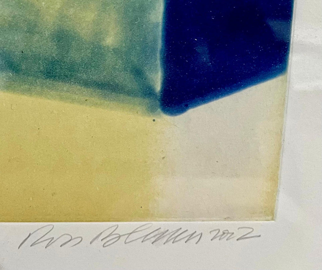 Abstract Aquatint Etching Ross Bleckner Zig Zag lines New York Artist D Loop