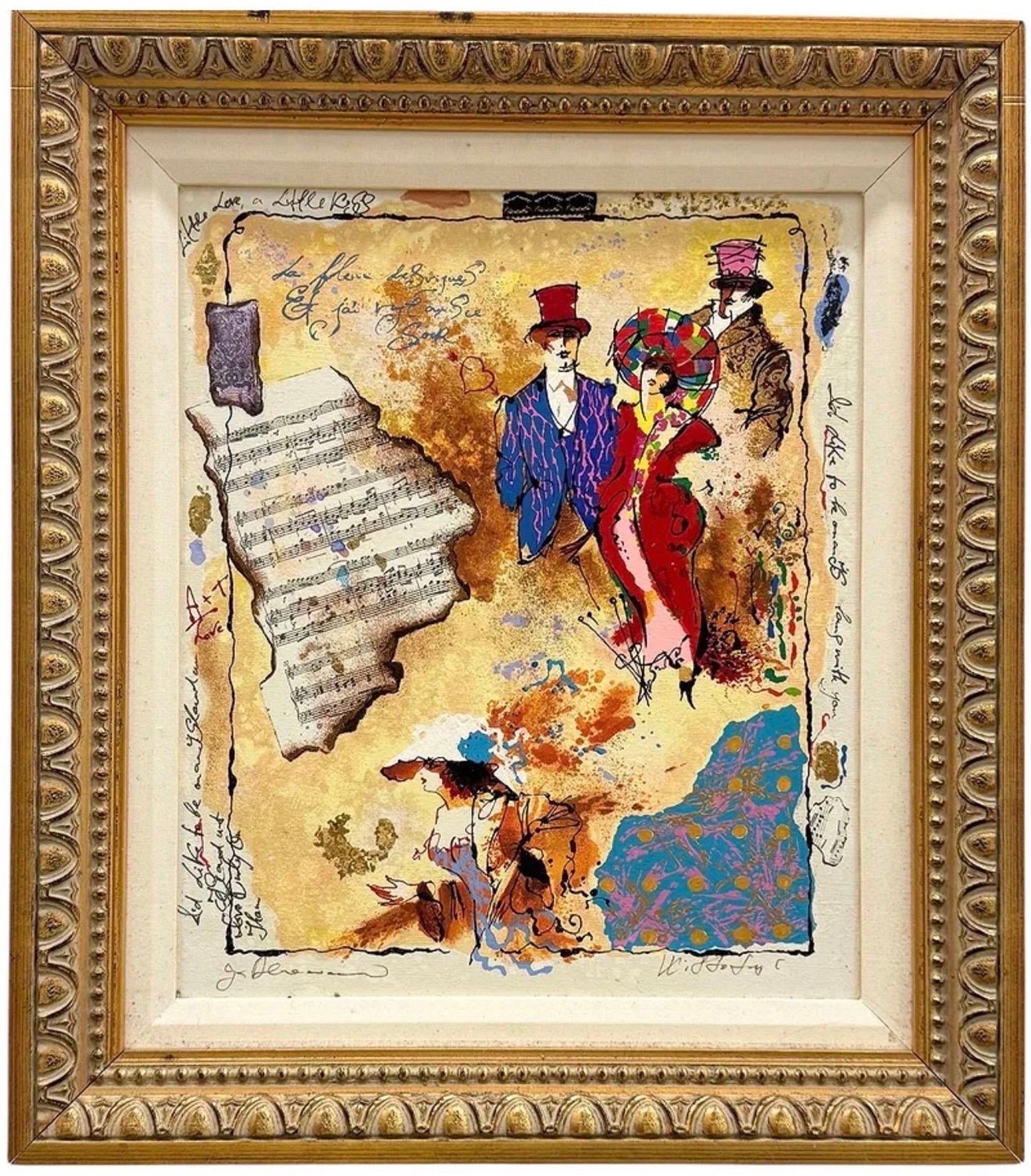 Silkscreen on Canvas Musical Belle Epoque Composition Alexander & Wissotzky