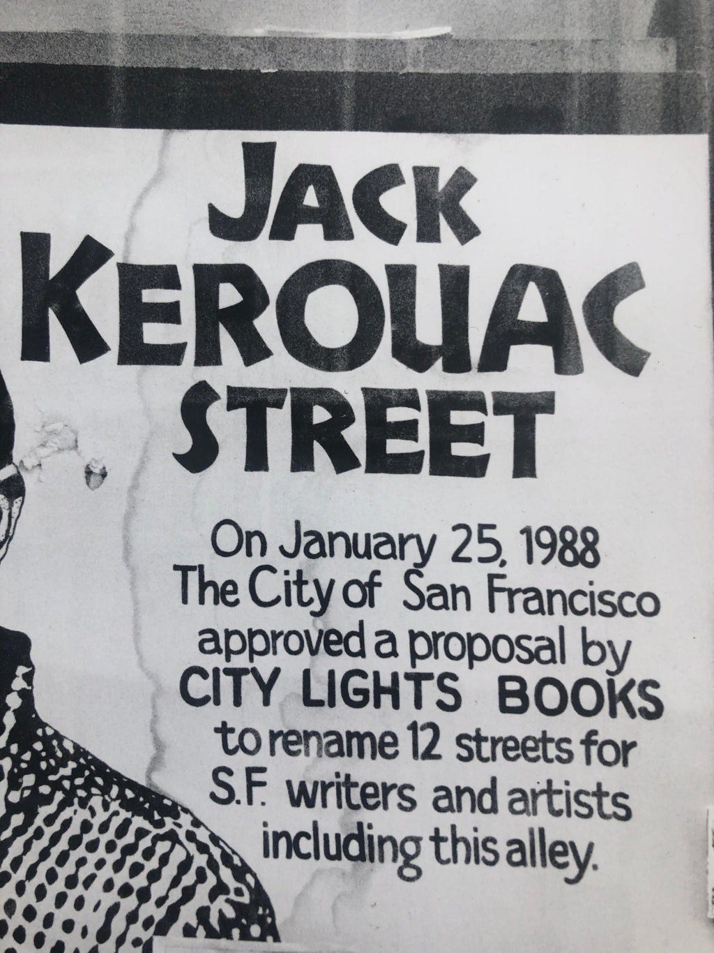 Vintage Print Silver Gelatin Signed Photograph Jack Kerouac Street Sign Photo