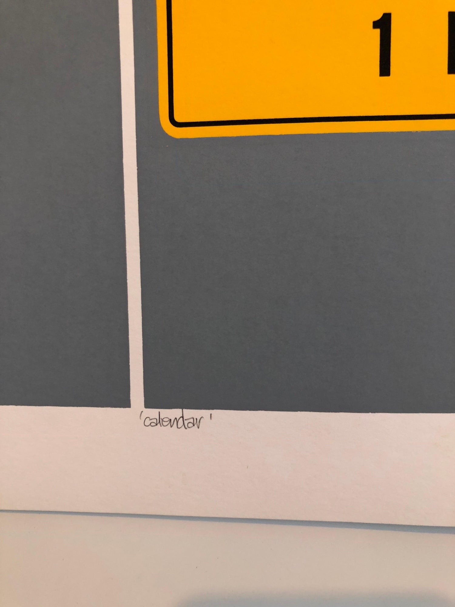 Pop Art 1970s Vintage Silkscreen Screen Print Street Signs Titled Calendar