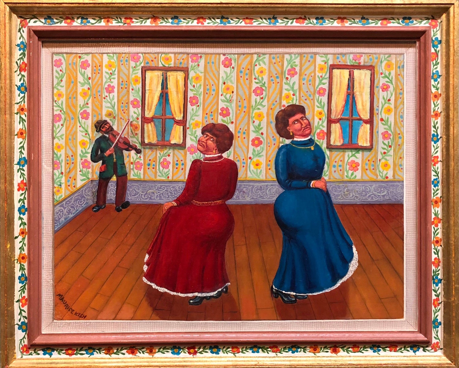 Dance of the In laws Wedding Scene Judaica Shtetl Oil Painting WPA Jewish Artist
