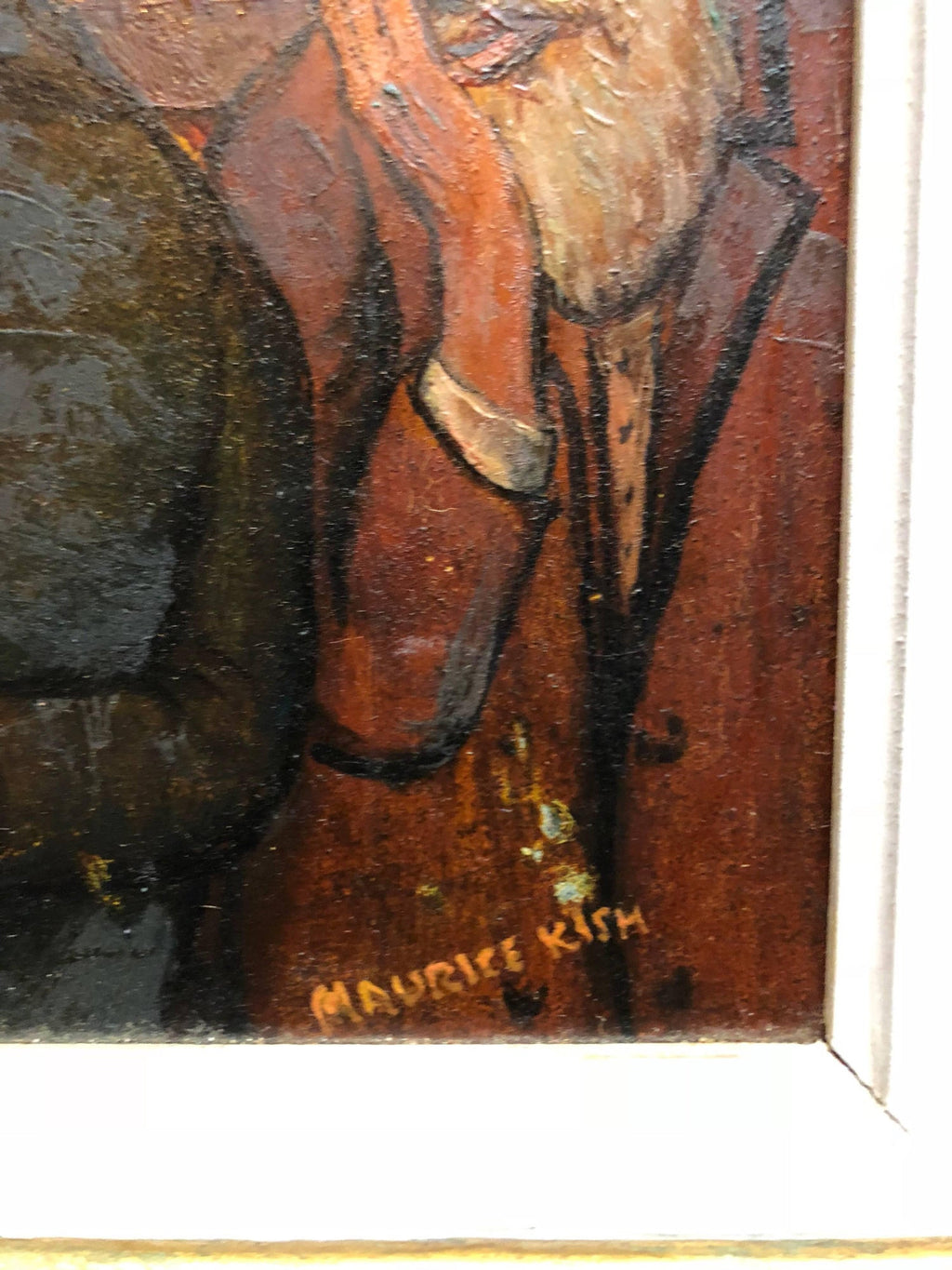 Preacher Rabbi Der Maggid Judaica Oil Painting WPA Jewish artist Maurice Kish