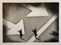 1970 Silencio, Direccion Unica, One Way Spanish Political Etching Pop Art Print