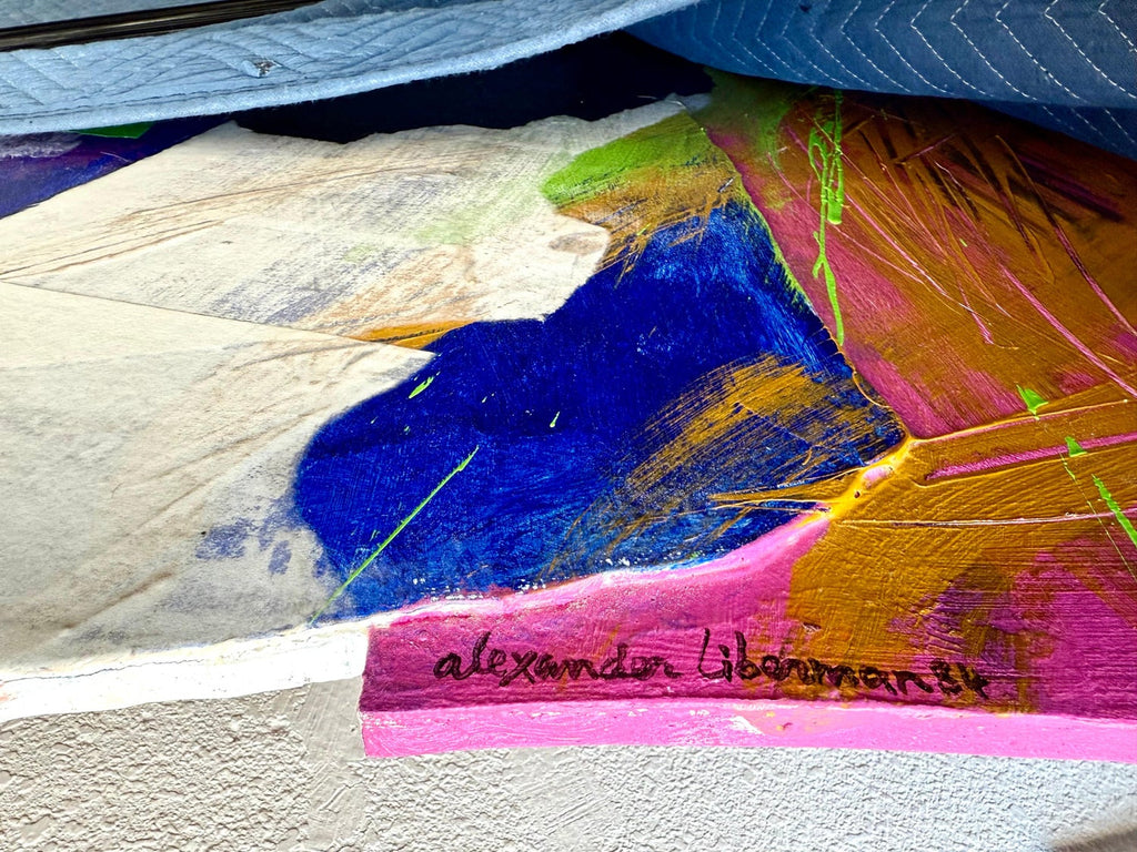 Large Modernist Alexander Liberman Contemporary Mixed Media Painting Svet III