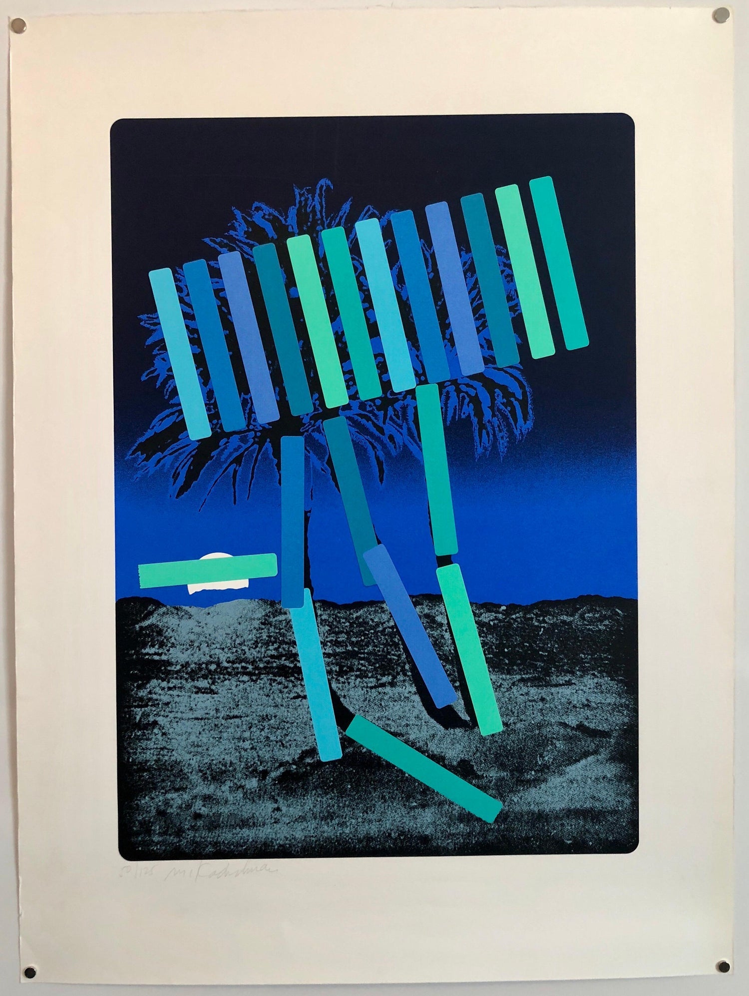 Israeli Modern Pop Art Photo Silkscreen Serigraph Palm Trees Kadishman