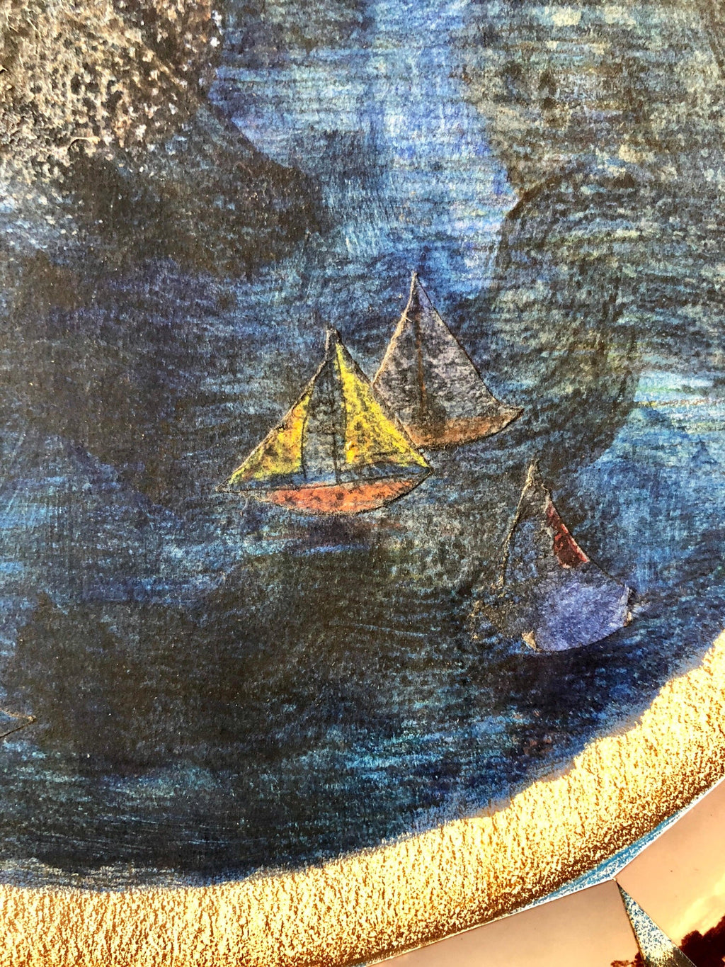 Afternoon in Tuileries Paris Boats Painting Photo Collage Photograph Assemblage
