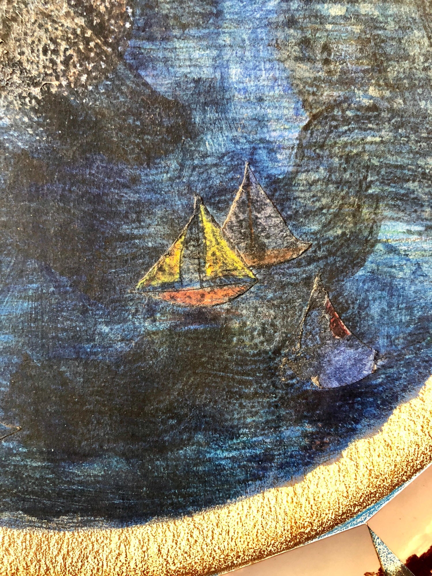 Afternoon in Tuileries Paris Boats Painting Photo Collage Photograph Assemblage