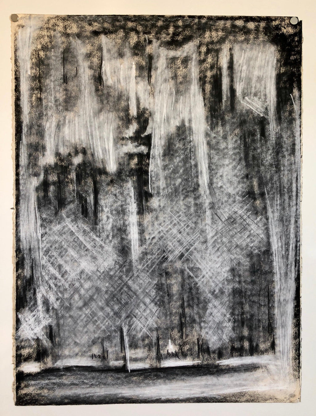 Abstract Gestural Drawing Chalk and Charcoal Drawing, Light Sculpture Artist