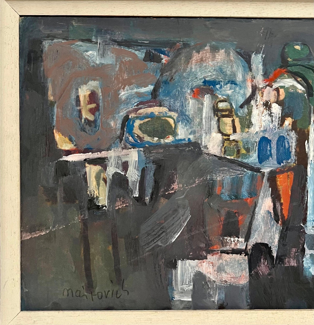 Polish Israeli Abstract Vibrant Cityscape Tel Aviv Modernist Painting Mairovich
