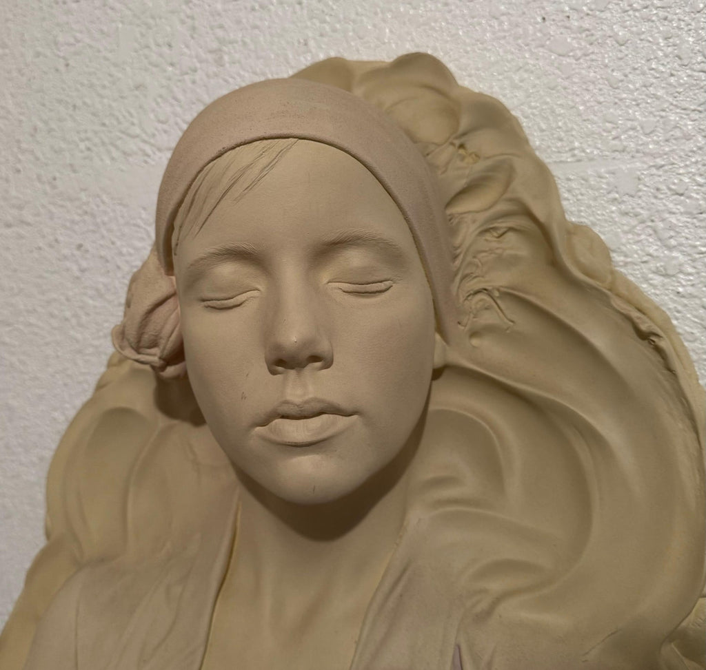 Marc Sijan Hyperrealist Contemporary Plaster Sculpture Woman and Champagne Glass