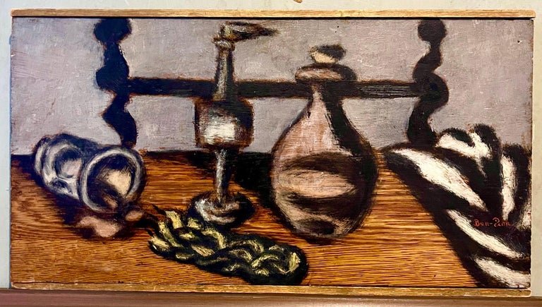 Expressionist Judaica Havdalah Oil Painting Jewish American Modernist Ben Zion