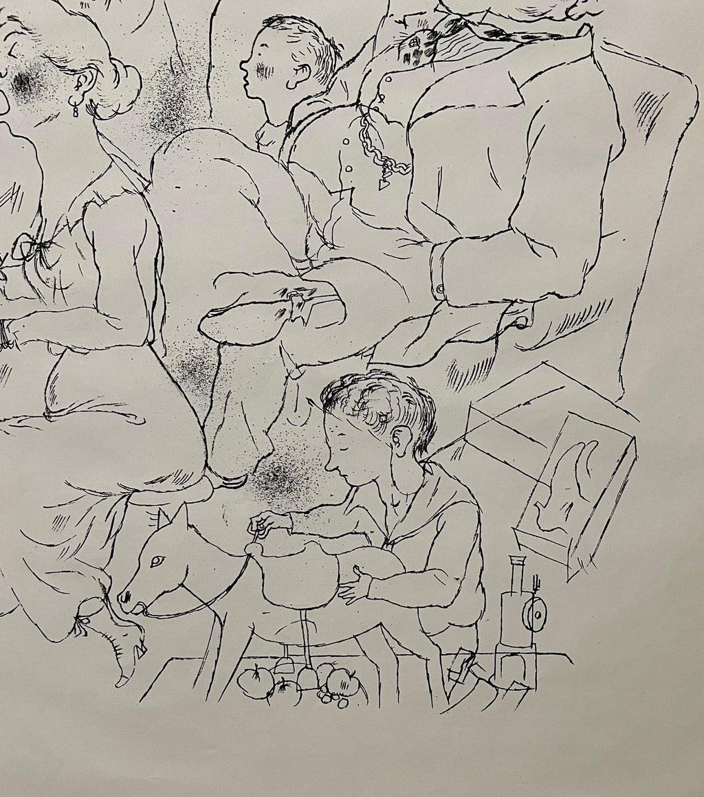 Large George Grosz 1923 Lithograph Die Rauber German Expressionism WPA Realism