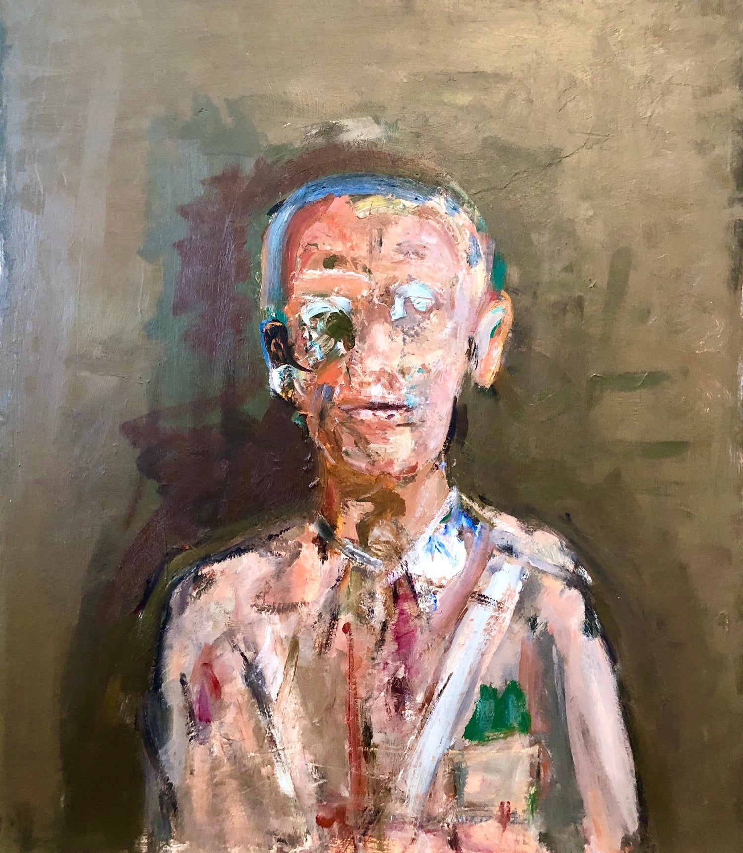 Spanish Catalan Modernist Oil Painting Drummer Boy Figurative Abstraction