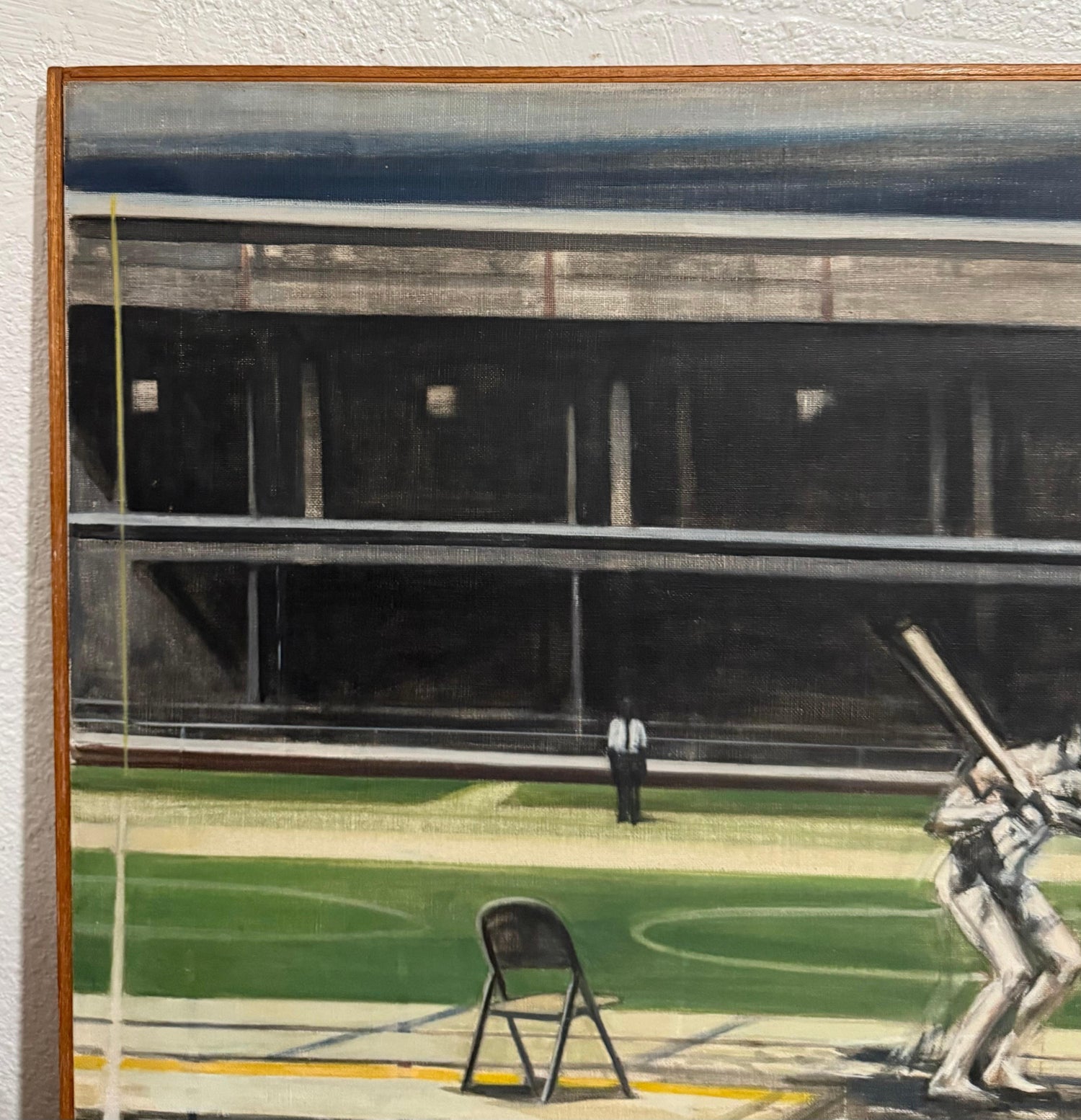 Large American Modernist Oil Painting Baseball Game the Tryout Sidney Goodman