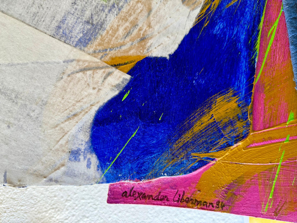 Large Modernist Alexander Liberman Contemporary Mixed Media Painting Svet III