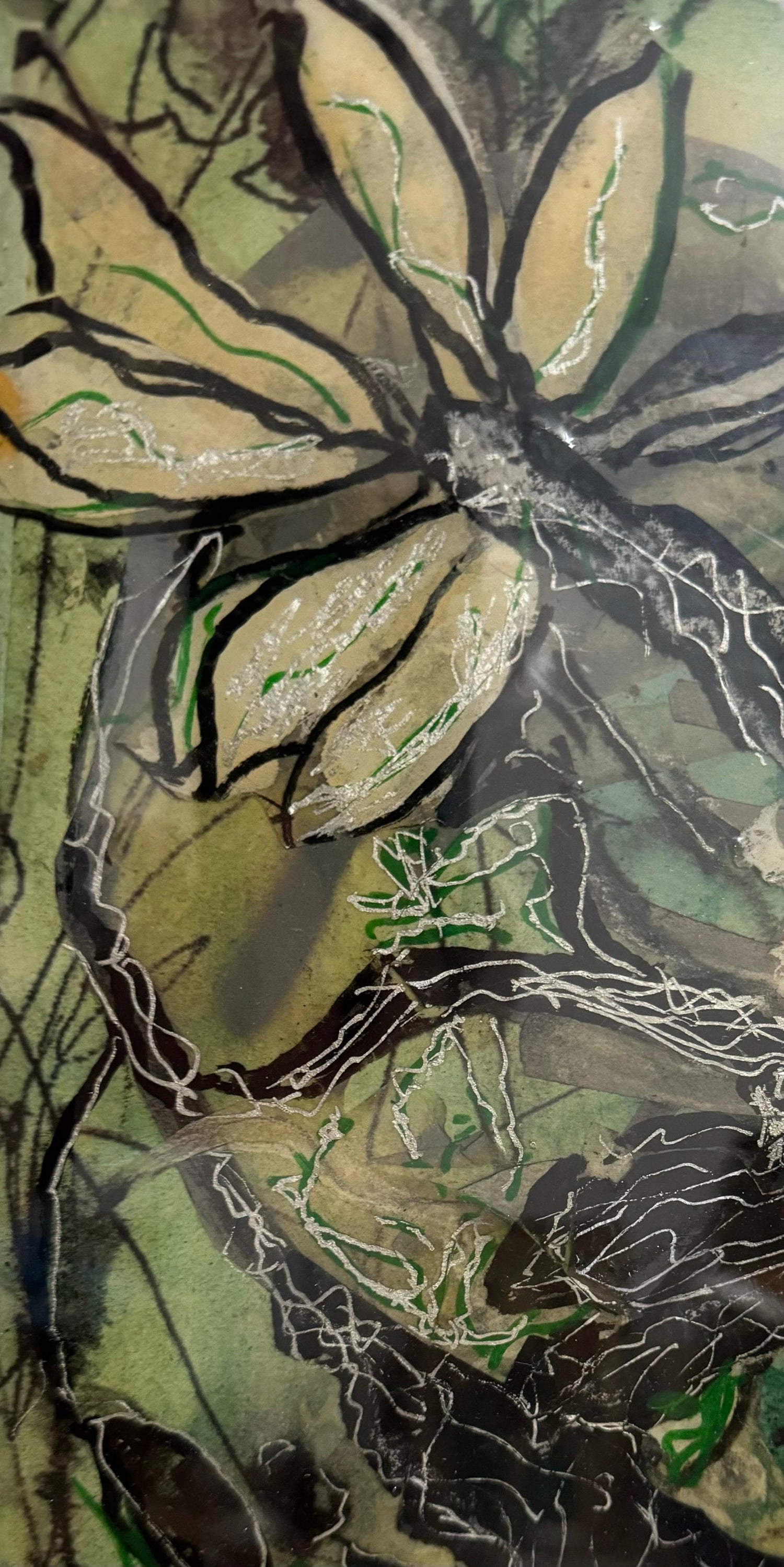 Eco Feminist Mixed Media Botanic Painting Mira Lehr Miami Abstract Expressionist