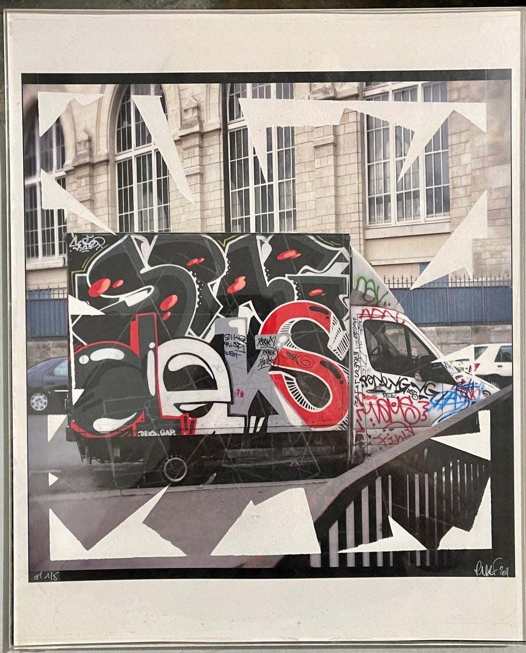 K-Narf Color Photo Graffiti, Adhesive Tape Altered Street Art Photograph Collage