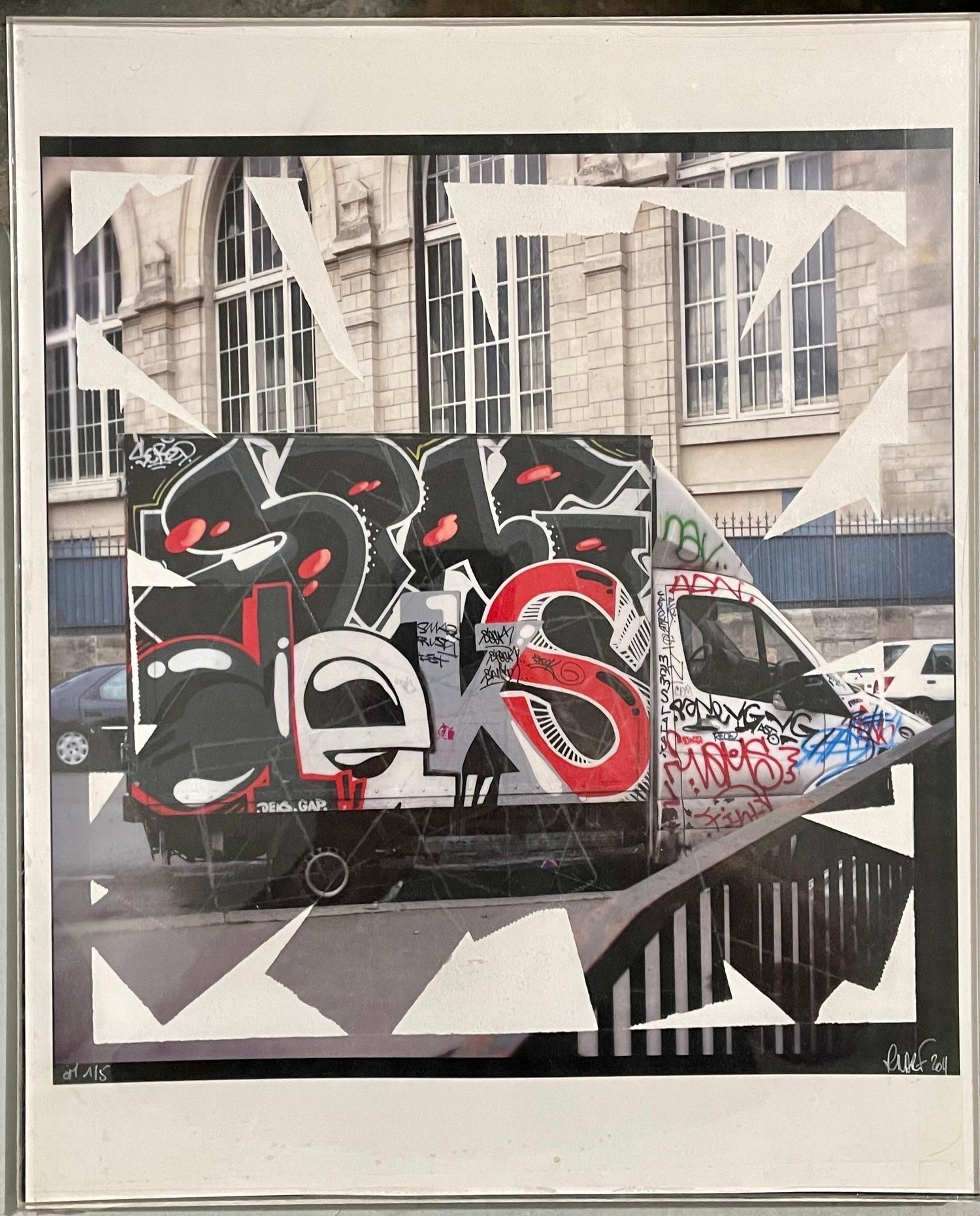 K-Narf Color Photo Graffiti, Adhesive Tape Altered Street Art Photograph Collage