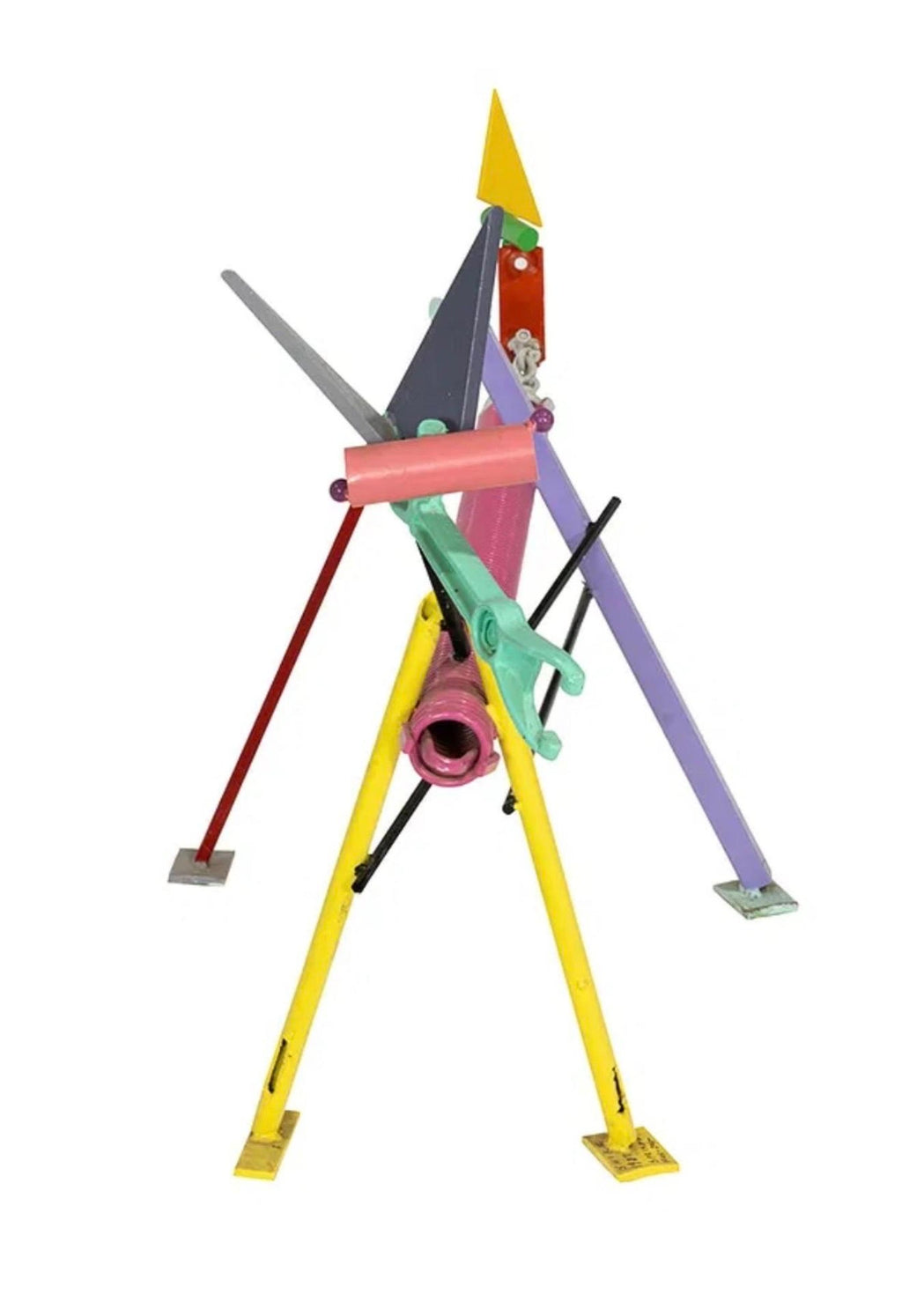 Post Modernist Color Pop Art Metal Dog Sculpture Memphis Milano Peter Shire LA