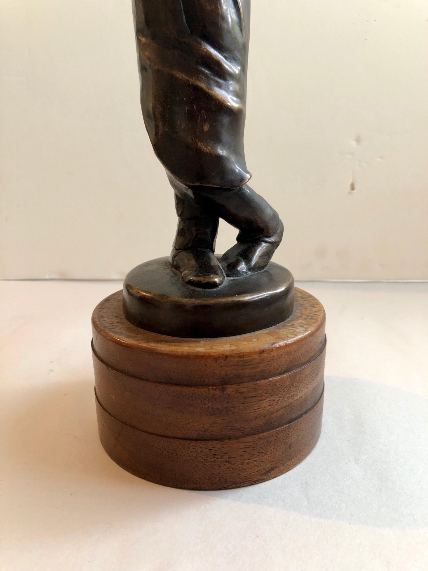 Art Deco Expressionist Bronze Judaica Rabbi Sculpture Los Angeles Modernist