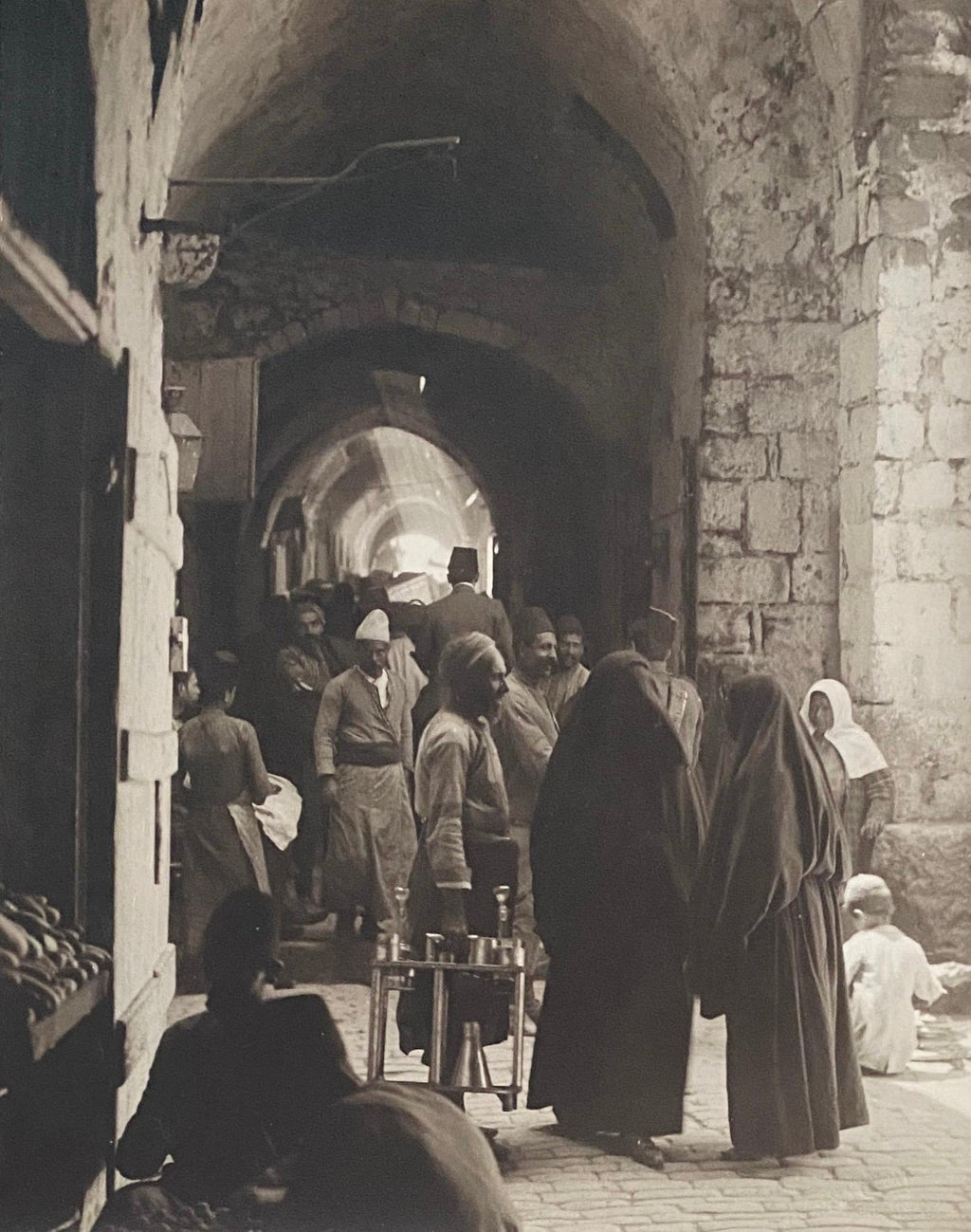Vintage Silver Gelatin Signed Print Old Jew in Jerusalem Pious Craftsman