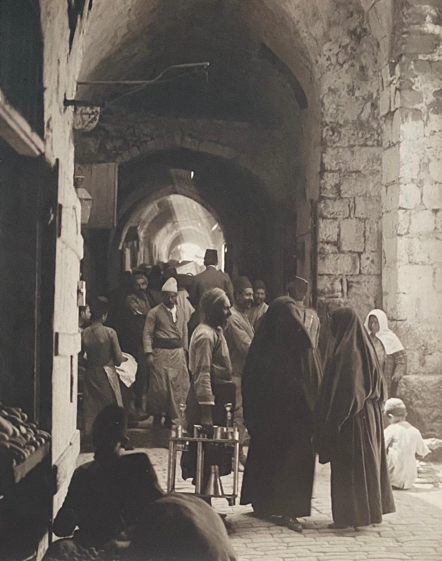 Vintage Silver Gelatin Signed Print Old Jew in Jerusalem Pious Craftsman