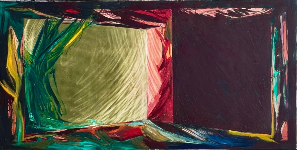 Large California Modernist Abstract Laddie John Dill Abstract Oil Painting Art