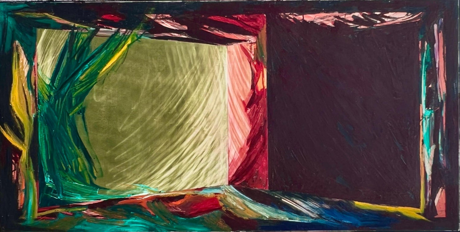 Large California Modernist Abstract Laddie John Dill Abstract Oil Painting Art