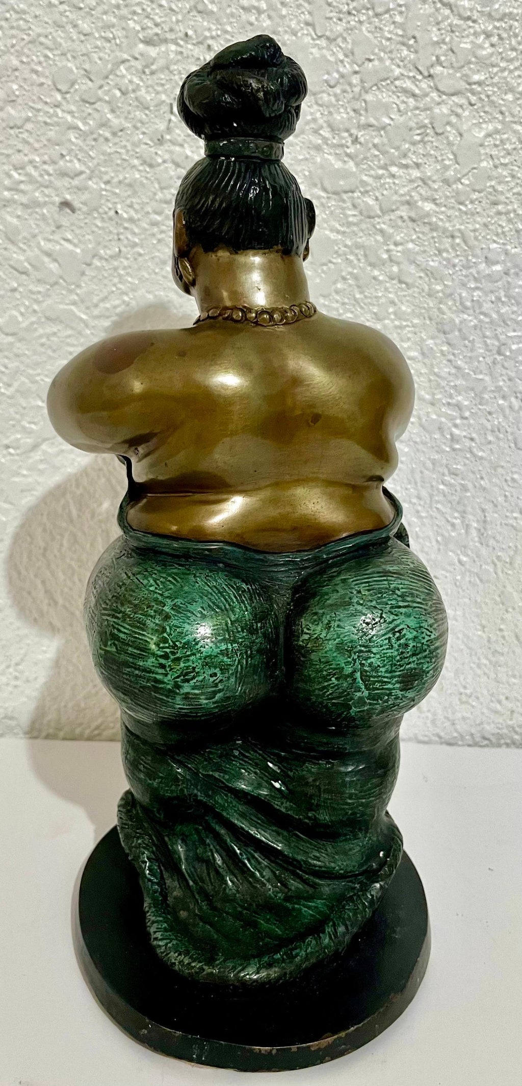 Polychrome Bronze Sculpture Jazz Nightclub Singer Clarinet Player Bruno Luna