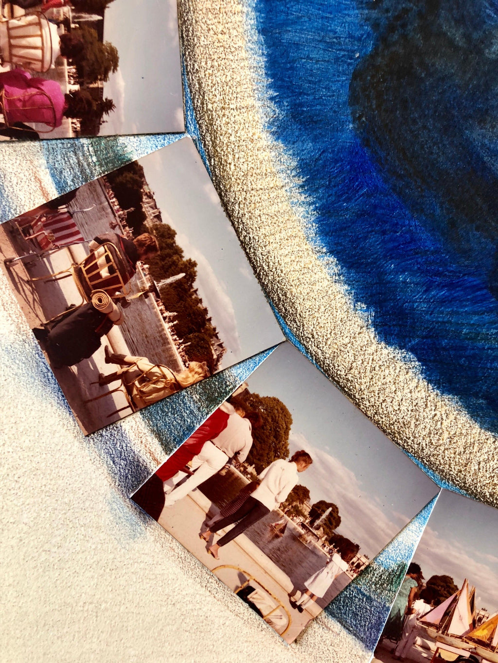 Afternoon in Tuileries Paris Boats Painting Photo Collage Photograph Assemblage