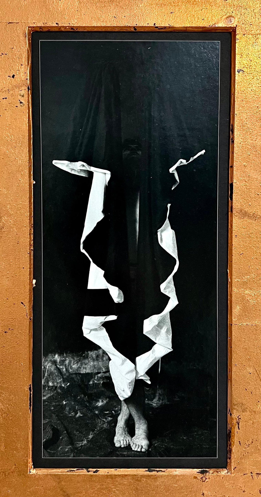 Vintage Silver Gelatin Print Photograph Marcus Leatherdale Shrouded Figure Photo