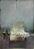 Mixed Media Asian Abstract Collage Painting Katherine Chang Liu Chinese American