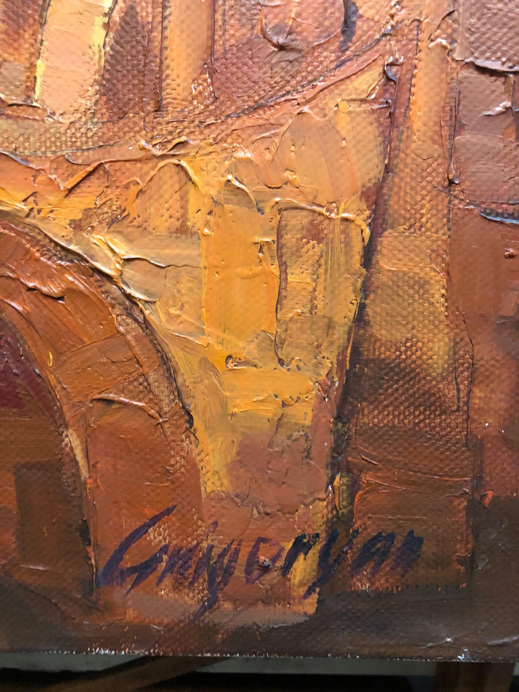 Old City Jerusalem Landscape Russian Israeli Judaica Oil Painting