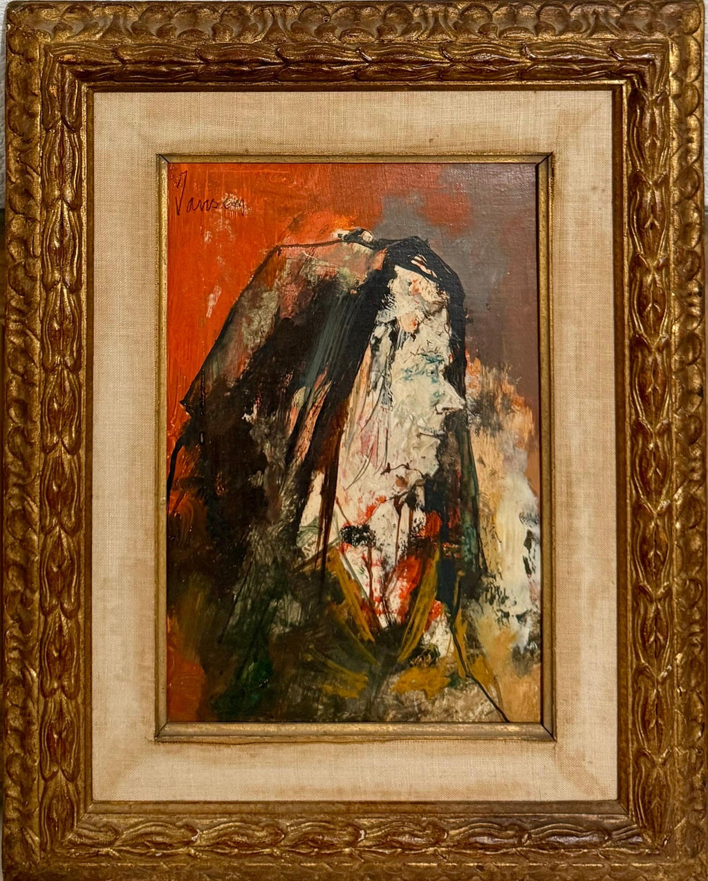 Rare Jewish Yemenite Woman Oil Painting Israeli Girl Judaica Itamar Siani