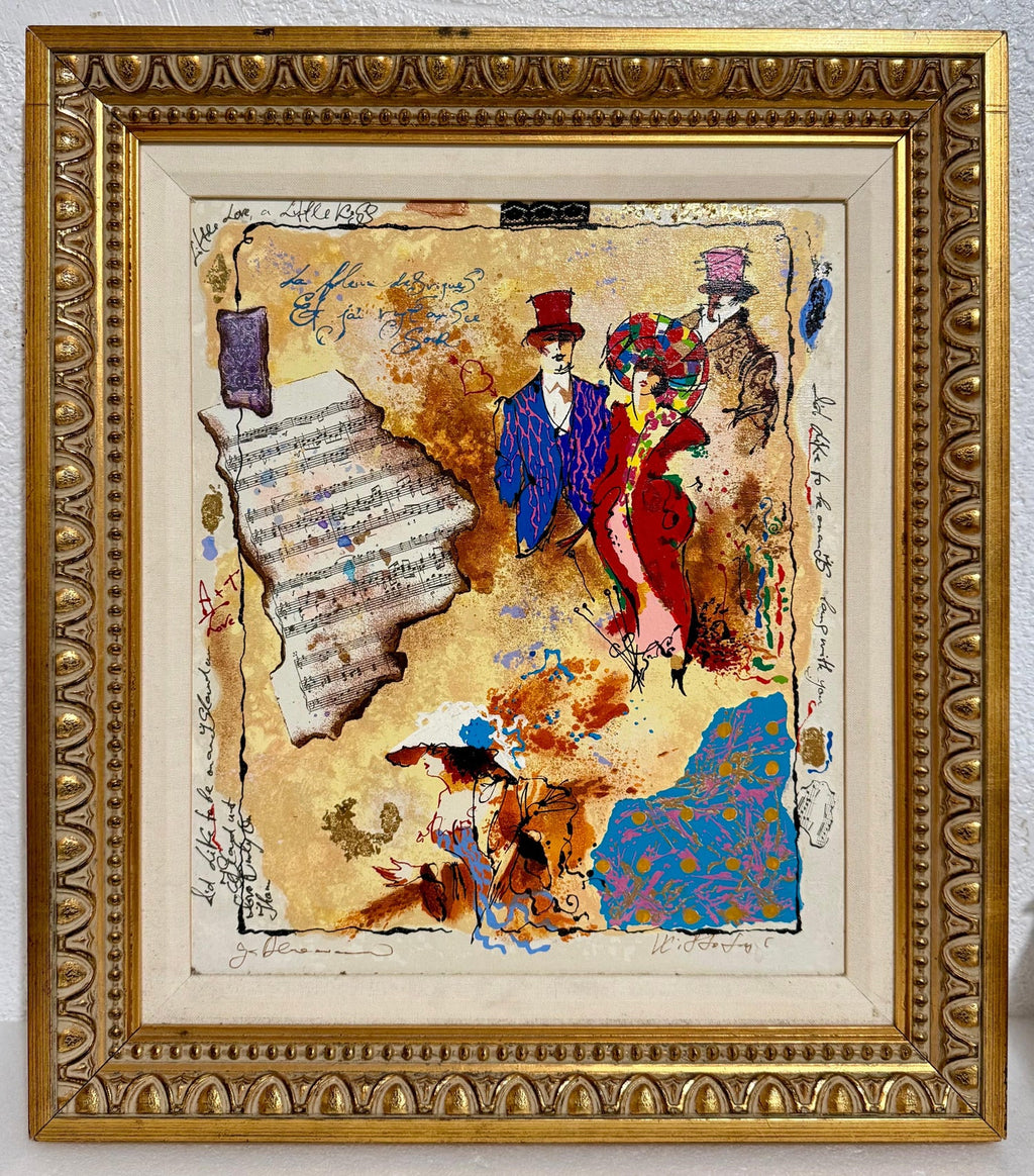 Silkscreen on Canvas Musical Belle Epoque Composition Alexander & Wissotzky