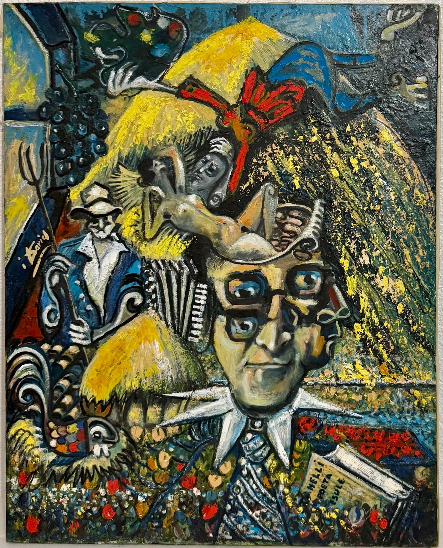 Modernist Surrealist French Expressionist Oil Painting Moody Boy Pierre Henry