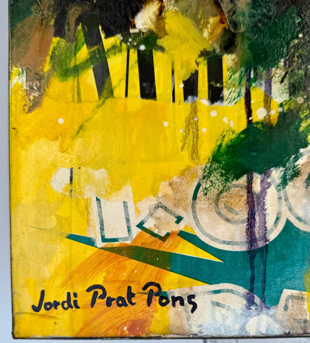 Large Spanish Pop Art Catalan Mixed Media Collage Painting Jordi Prat Pons