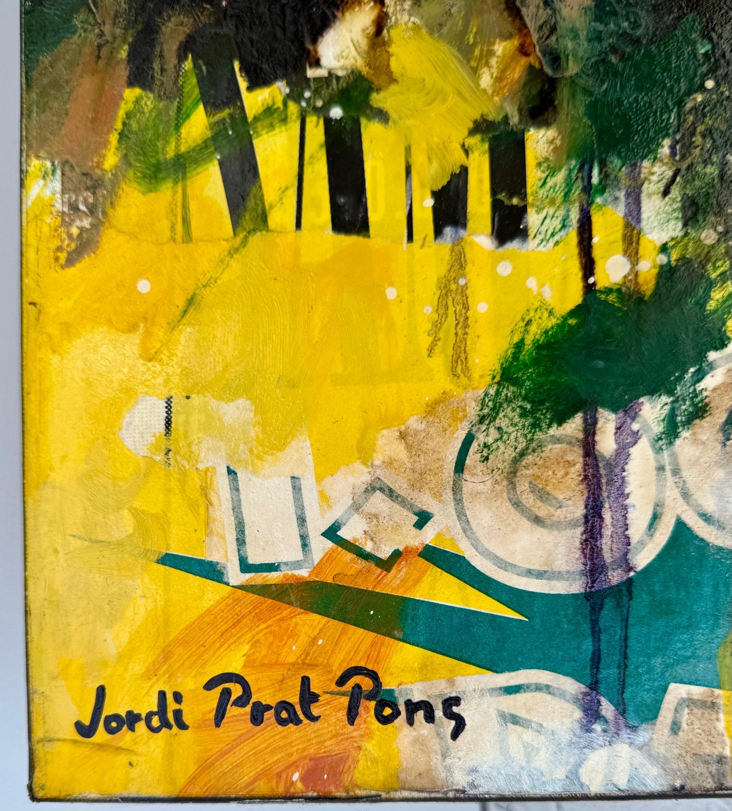 Large Spanish Pop Art Catalan Mixed Media Collage Painting Jordi Prat Pons