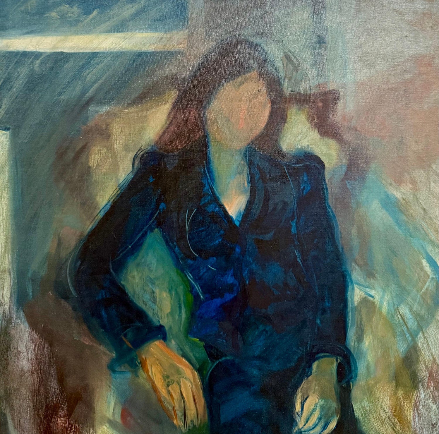 Rare Jewish Yemenite Woman Oil Painting Israeli Girl Judaica Itamar Siani