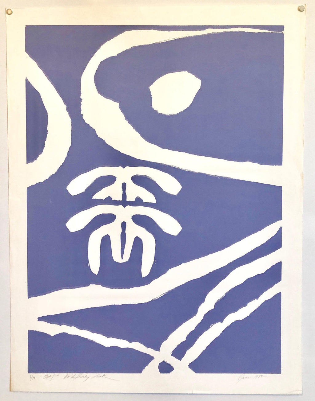 Motif (Purple), African American Artist Viola Leak Woodcut or Silkscreen Print