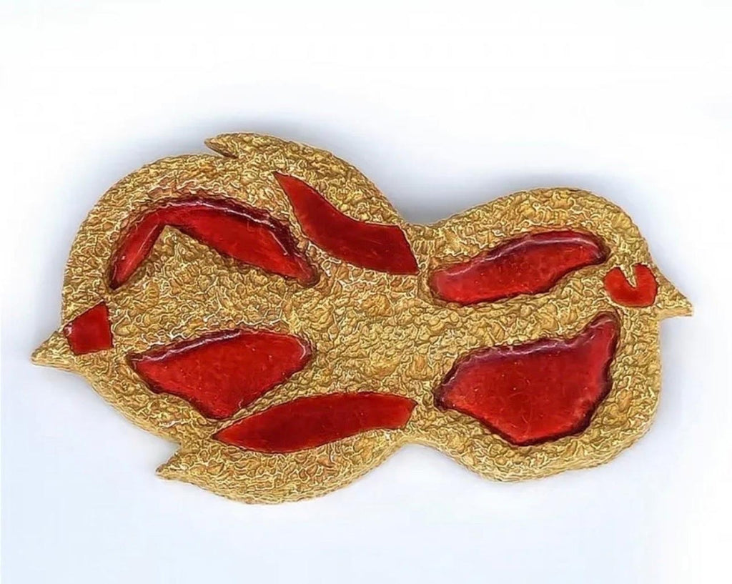 Rare 18 Karat Gold Enamel Georges Braque Sculpture Brooch