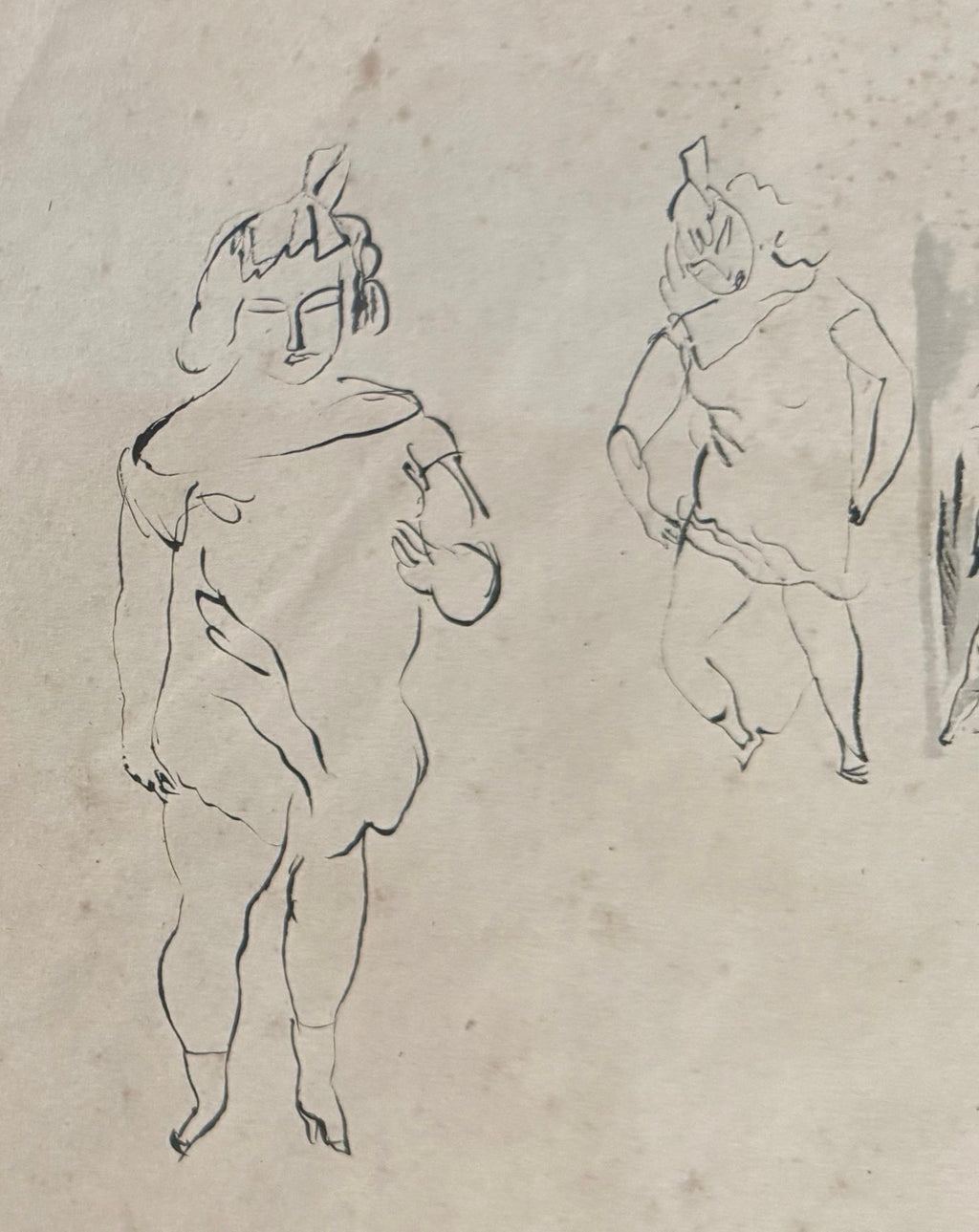 German Expressionist Drawing, Watercolor Painting Jules Pascin Cuba Scene 1910