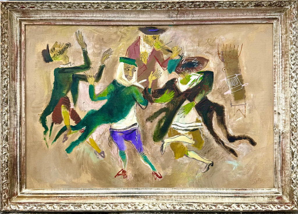 Jewish Rabbi Student Judaica Watercolor Gouache Painting WPA Art William Gropper