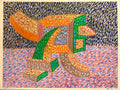 1985 Graffiti Artist TV Painting Bold Colorful New Wave NYC Panama Tabo Toral