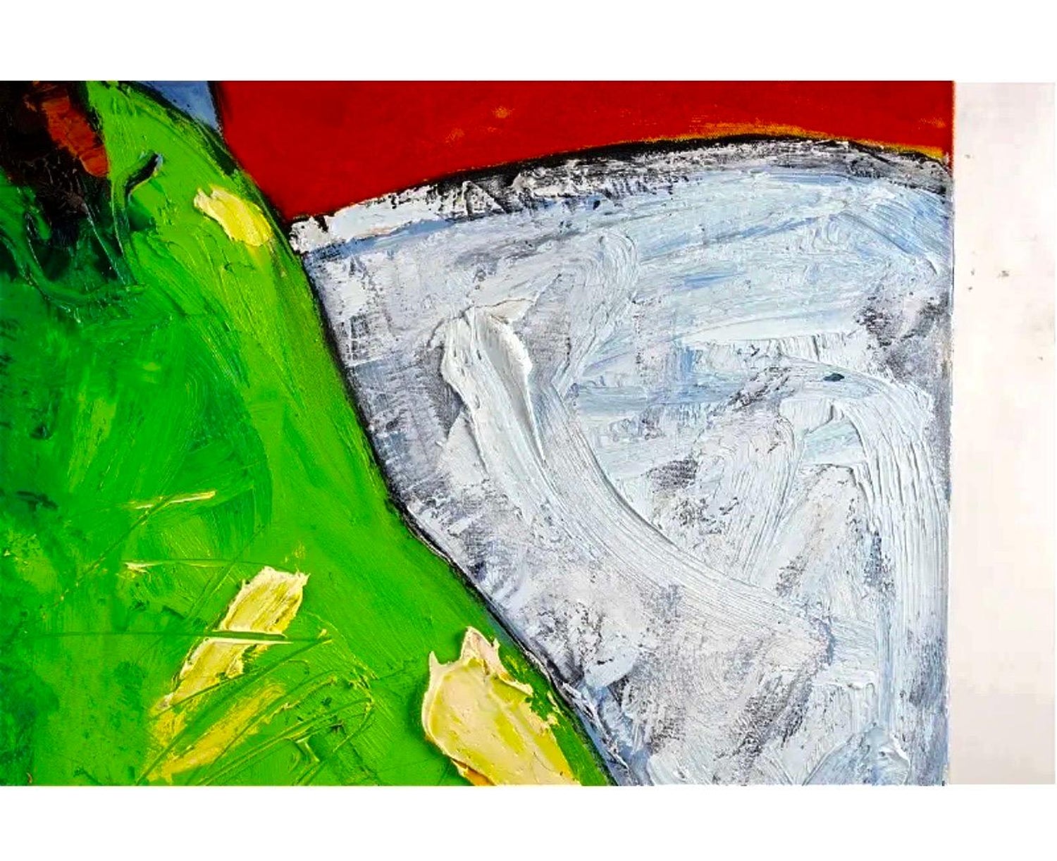 Large Pop Art Oil Painting "Pear" Modernist Colorful Composition Suzanne Mears