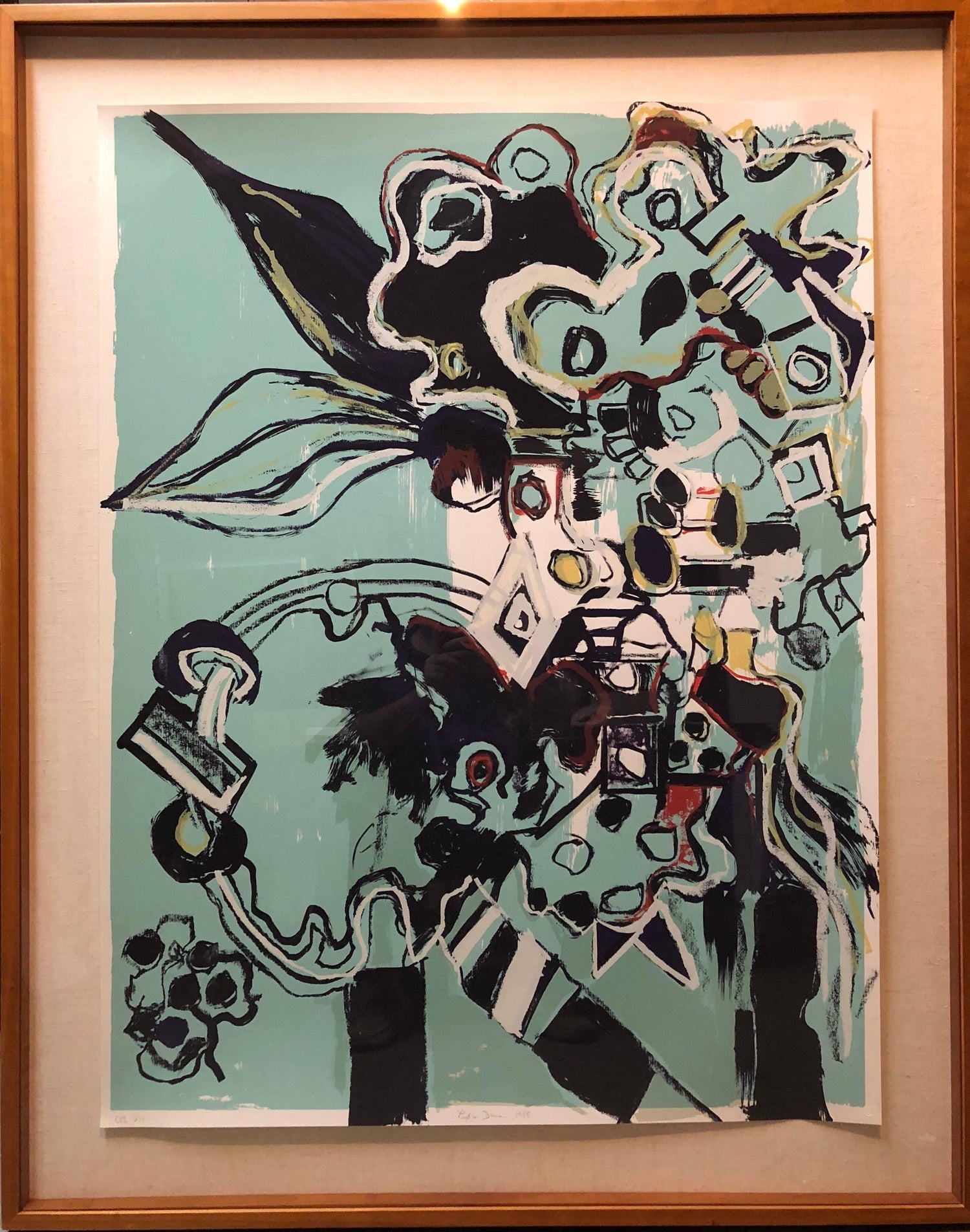 Large Mexican Figurative Expressionist Lithograph Women Juan Sebastian Barbera