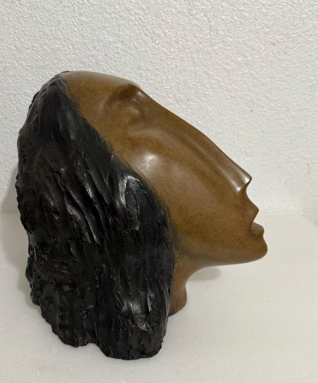 Large Bronze Sculpture Woman Head, After Modigliani, Ruth Bloch Israeli Artist