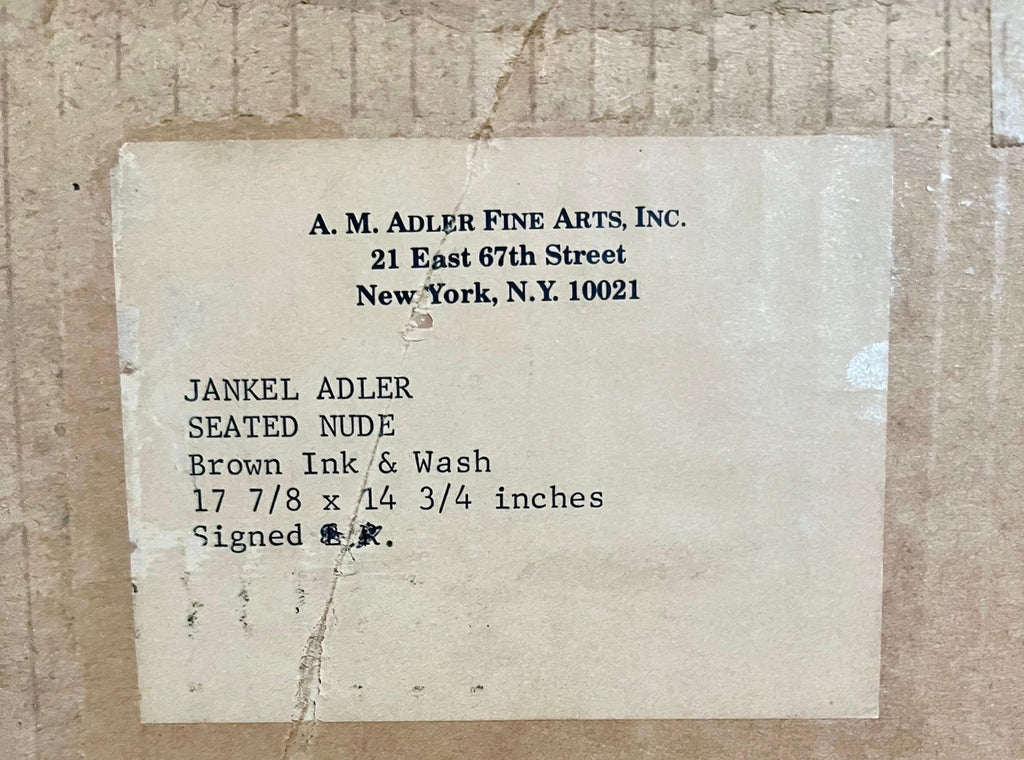 Modernist Ink and Wash Drawing, Painting Jankel Adler Woman Model Ecole De Paris